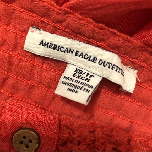 2/$35 — AMERICAN EAGLE Embroidered Romper with Ruffle Hem - Picture 4 of 4
